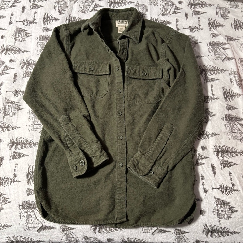 L.L. Bean Forest Green Shirt Jacket Size Small